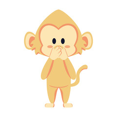 Isolated laugh emoji monkey yellow funny icon - Vector