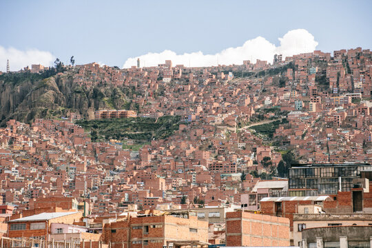 Urban view - Brick houses cityscape, La Paz city, Bolivia
