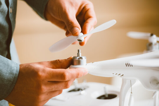 Man working with his drone