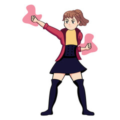 Isolated heroe green manga comic icon- Vector