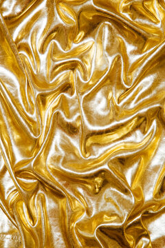 golden wrinkled fabric background