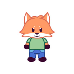 Isolated fox animal cute wild icon- Vector