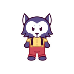 Isolated wolf animal cute wild icon- Vector