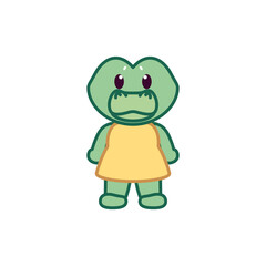 Isolated crocodile animal cute wild icon- Vector