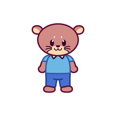 Isolated dog animal cute wild icon- Vector