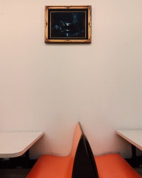 velvet painting on kitschy cafe wall