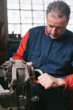 Mechanic working in auto repair shop