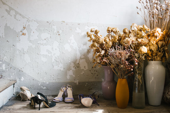 Woman shoes on the floor