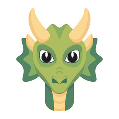 Isolated dragon medieval fantasy old icon - Vector