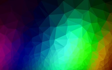 Dark Multicolor, Rainbow vector polygon abstract layout. A sample with polygonal shapes. The best triangular design for your business.