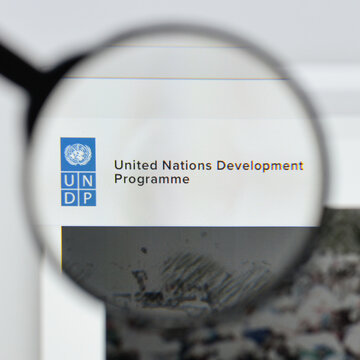 Milan, Italy - August 20, 2018: UNDP website homepage. UNDP logo visible.