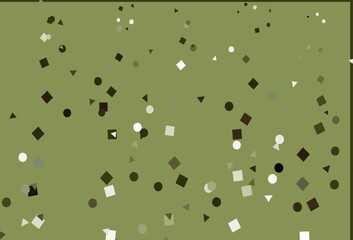 Light Green vector pattern in polygonal style with circles.