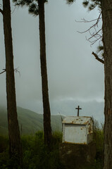 Christian grave with cross. Resting Place