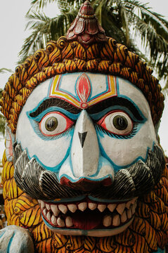 Native India style warrior guardian statue, Puri