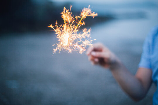 Sparkler on the beach