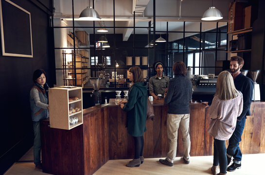 busy hipster cafe