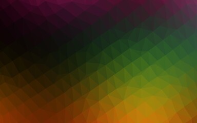 Dark Multicolor, Rainbow vector blurry triangle pattern. Geometric illustration in Origami style with gradient. Textured pattern for background.