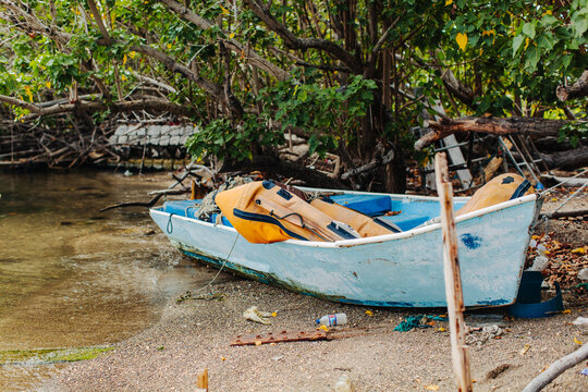 Washed Up Wooden Boat