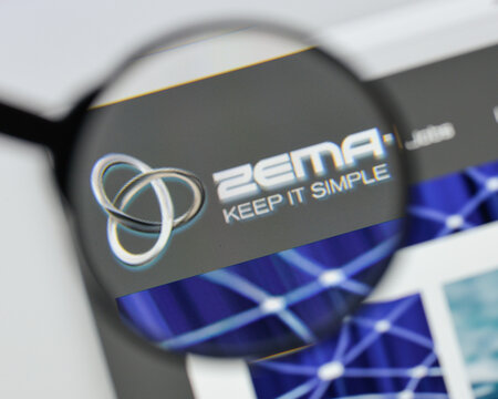 Milan, Italy - August 20, 2018: ZEMA IT website homepage. ZEMA IT logo visible.