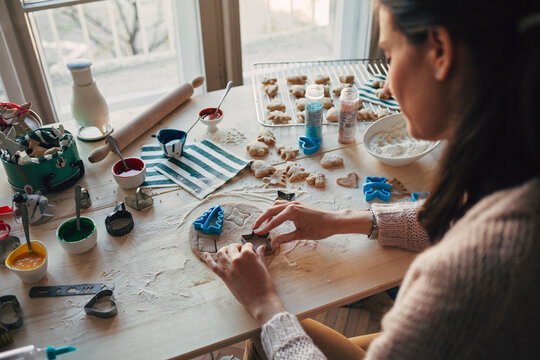 Woman Making Christmas Cookies