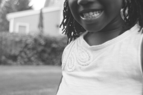 African American girl smiling