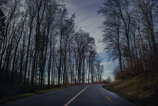 asphalt road in switzerland