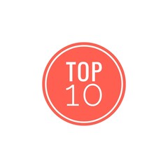 ''Top 10'' button/sign for design development/web design development