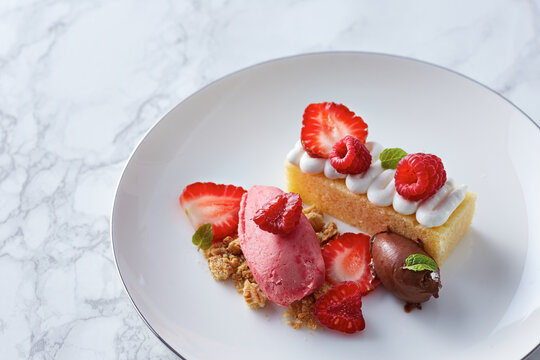Red berries dessert