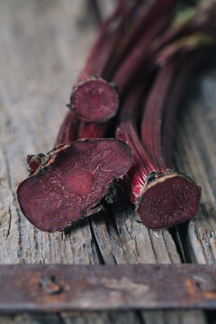 Cutted raw organic beets