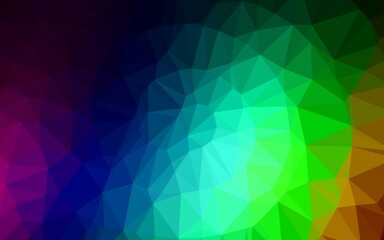 Dark Multicolor, Rainbow vector triangle mosaic texture. Colorful abstract illustration with gradient. Brand new style for your business design.