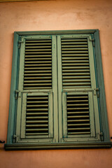 View of the facade of an old house in Greece
