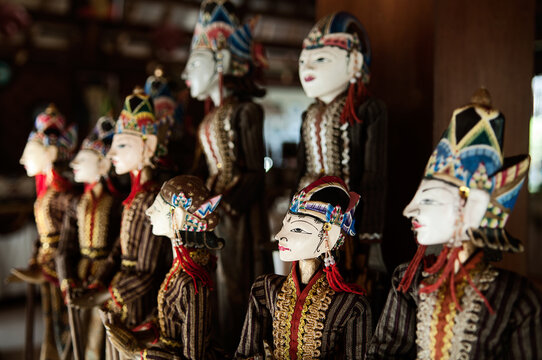 Indonesian wooden puppets