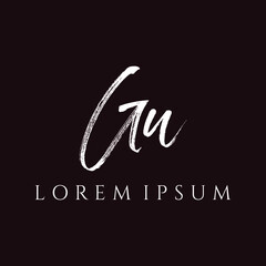 Letter GU luxury logo design vector