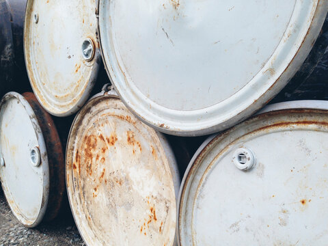 Pile of hazardous waste containers
