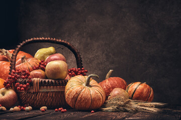 Thanksgiving background. Autumn harvest