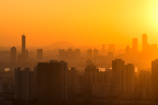 Sunset over Seoul Skyline, South Korea