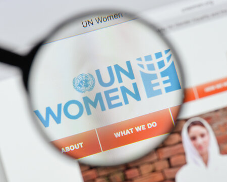 Milan, Italy - August 20, 2018: UN Women website homepage. UN Women logo visible.