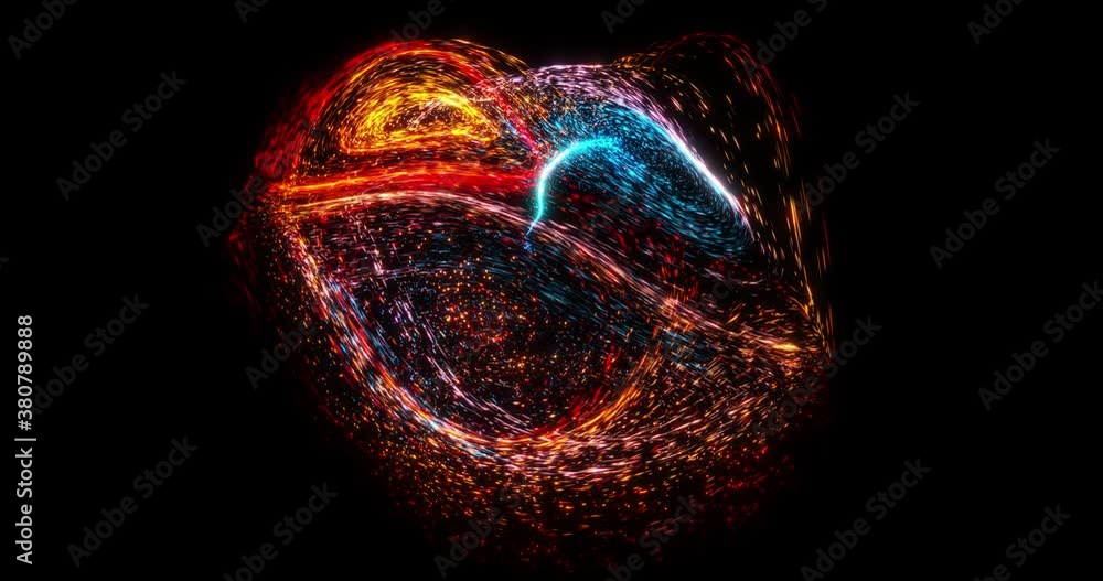 Poster abstract motion graphic vj. motion of particles in a fluid solution. swirls of dust, bubble motion i