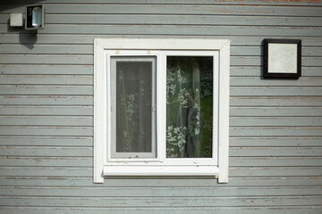 Window with a white frame.