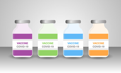 Vector illustration coronavirus vaccine for medical. Covid-19.