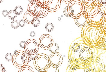 Light Yellow, Orange vector backdrop with dots.