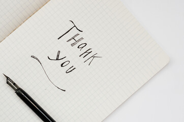 Thank You greetings message with pen
