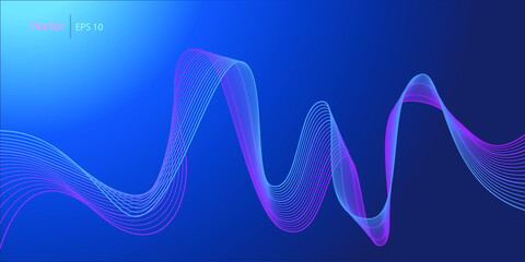 Beautiful wave line art. Modern colorful background.