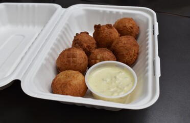 Hush puppies with dipping sauce