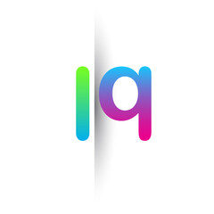 Initial Letter LQ Lowercase Logo green, pink and Blue, Modern and Simple Logo Design.
