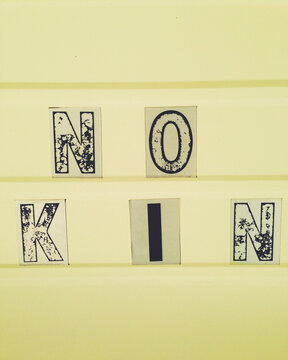 NO parKINg sign on garage door, close up
