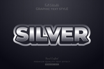 Fototapeta premium Silver Elegant Editable Text Style Effect Premium