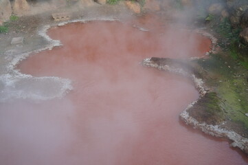 뱃부 온천에서 바라본 온천 모습
