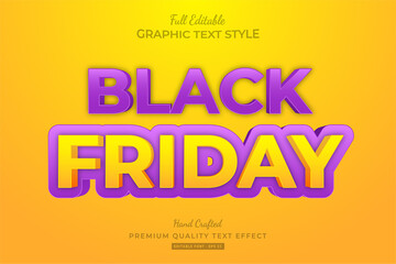 Black Friday Cartoon Editable Text Style Effect Premium