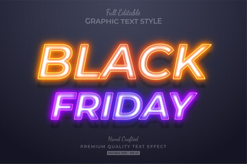 Neon Black Friday Editable Text Style Effect Premium
